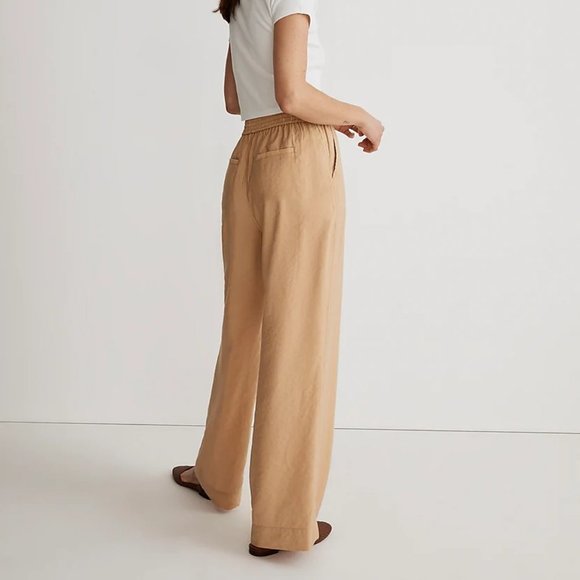 Madewell The Carley Wide-Leg Pants Softdrape Tan NWT - Picture 3 of 12